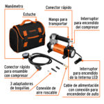Compresor de aire 12 V portátil, para auto, incluye maletín - Imagen 3
