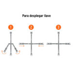 Llave de cruz 14" plegable pulida y cromada, TRUPER - Imagen 2