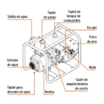 Motobomba autocebante 2"x2", gasolina 7HP, agrícola, TRUPER - Código: 17116 - Imagen 3