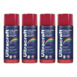 Pintura Spray Color Rojo Fuego x4 Unidades Ultracraft Cod: 40031-4